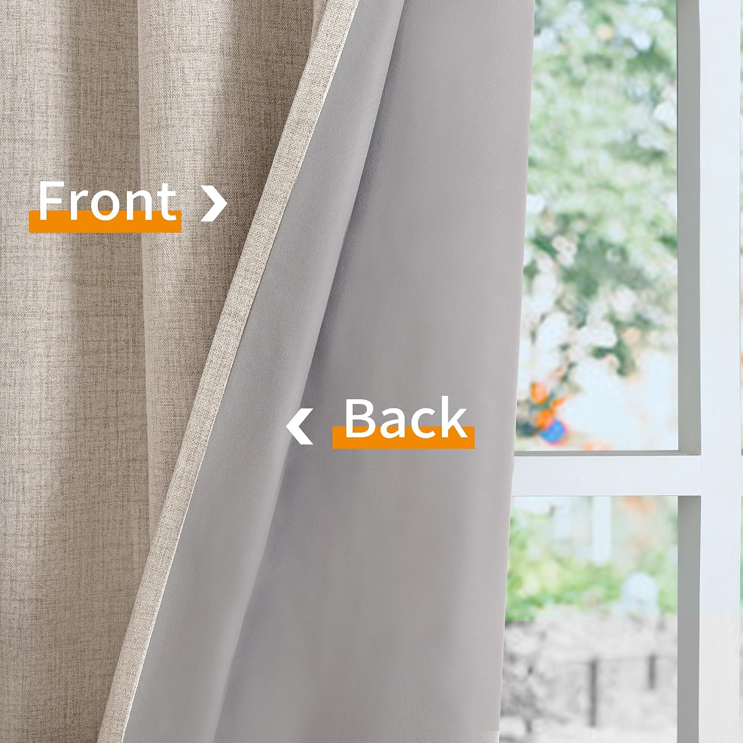 YoungsTex Oatmeal Linen Blackout Curtains for Bedroom 68 Inch Length, Full Light Blocking Drapes for Living Room Farmhouse Office Thermal I…