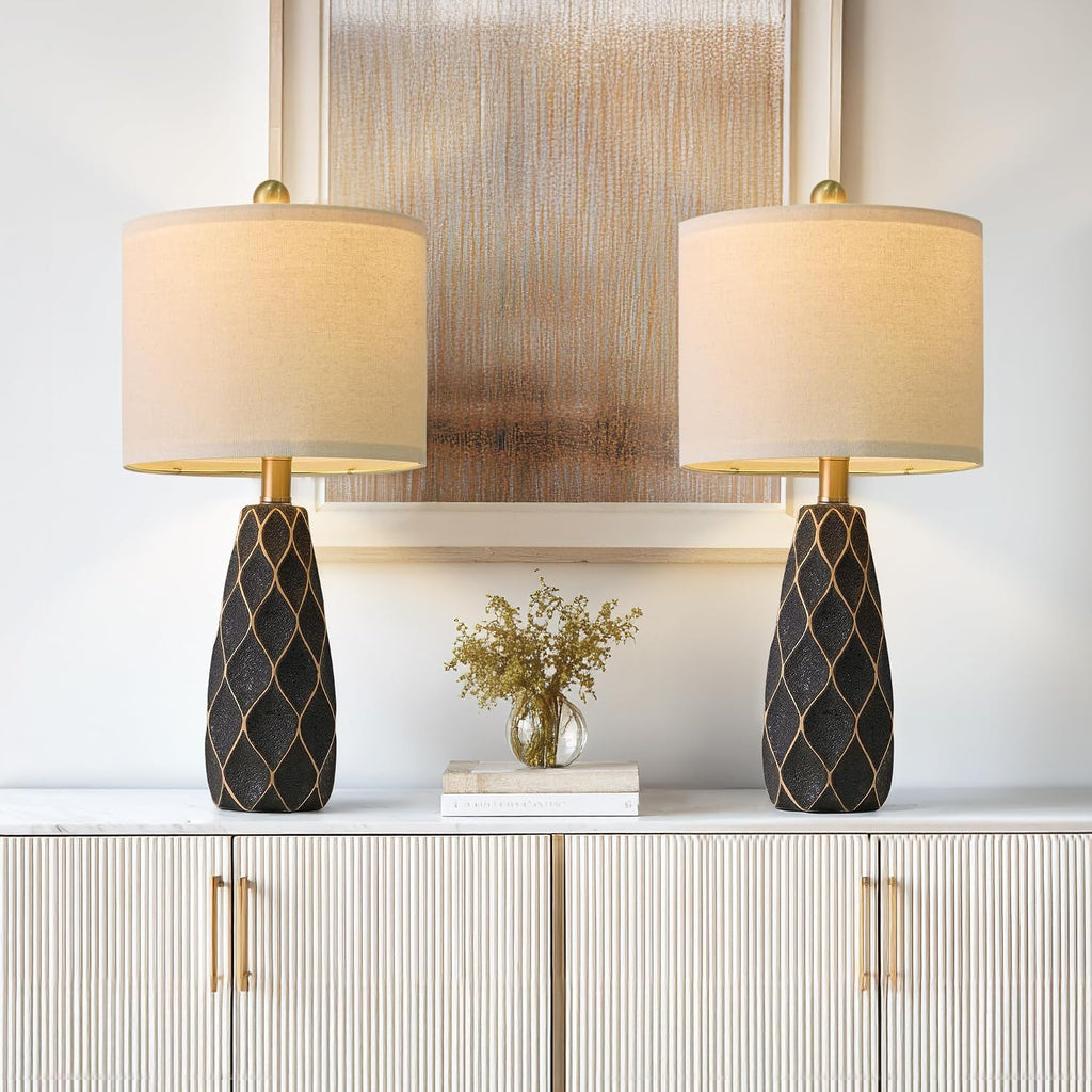 20.75" Small Table Lamps for Living Room Bedroom Lamps Set of 2 Ceramic Modern Boho Bedside Lamps Night Stands Farmhouse Vintage…