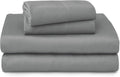 WelhomeByWelspun Welhome 100% Cotton Percale 4-Piece Queen Size Solid Bed Sheets Set, 1 Fitted, 1 Flat Sheet with 2 Pillowcases, Gray Cotto…
