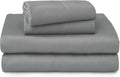 WelhomeByWelspun Welhome 100% Cotton Percale 4-Piece King Size Solid Bed Sheets Set, 1 Fitted, 1 Flat Sheet with 2 Pillowcases, Gray Cotton…