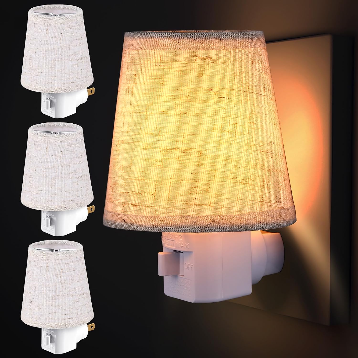 4 Pack Vintage Night Light Plug in Night Lights with On/Off Switch E12 Base Socket 360 Degree Swivel Plug LED Rustic Farmhouse Nightlight…