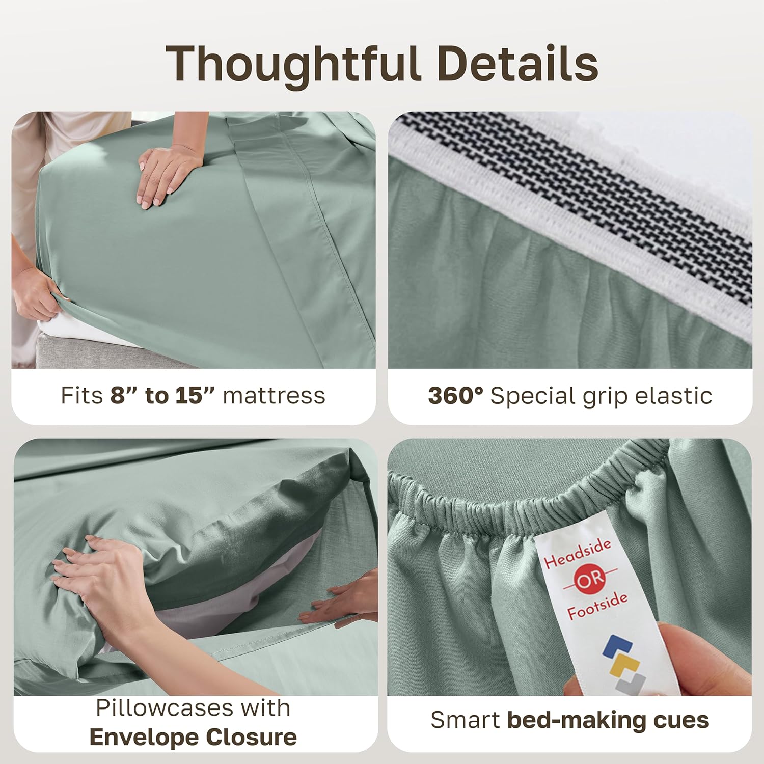 CaliforniaDesignDen California Design Den Deep Pocket Full Size Sheets Set - Soft 100% Organic Cotton, Crisp and Cool Percale Sheets, Deep…