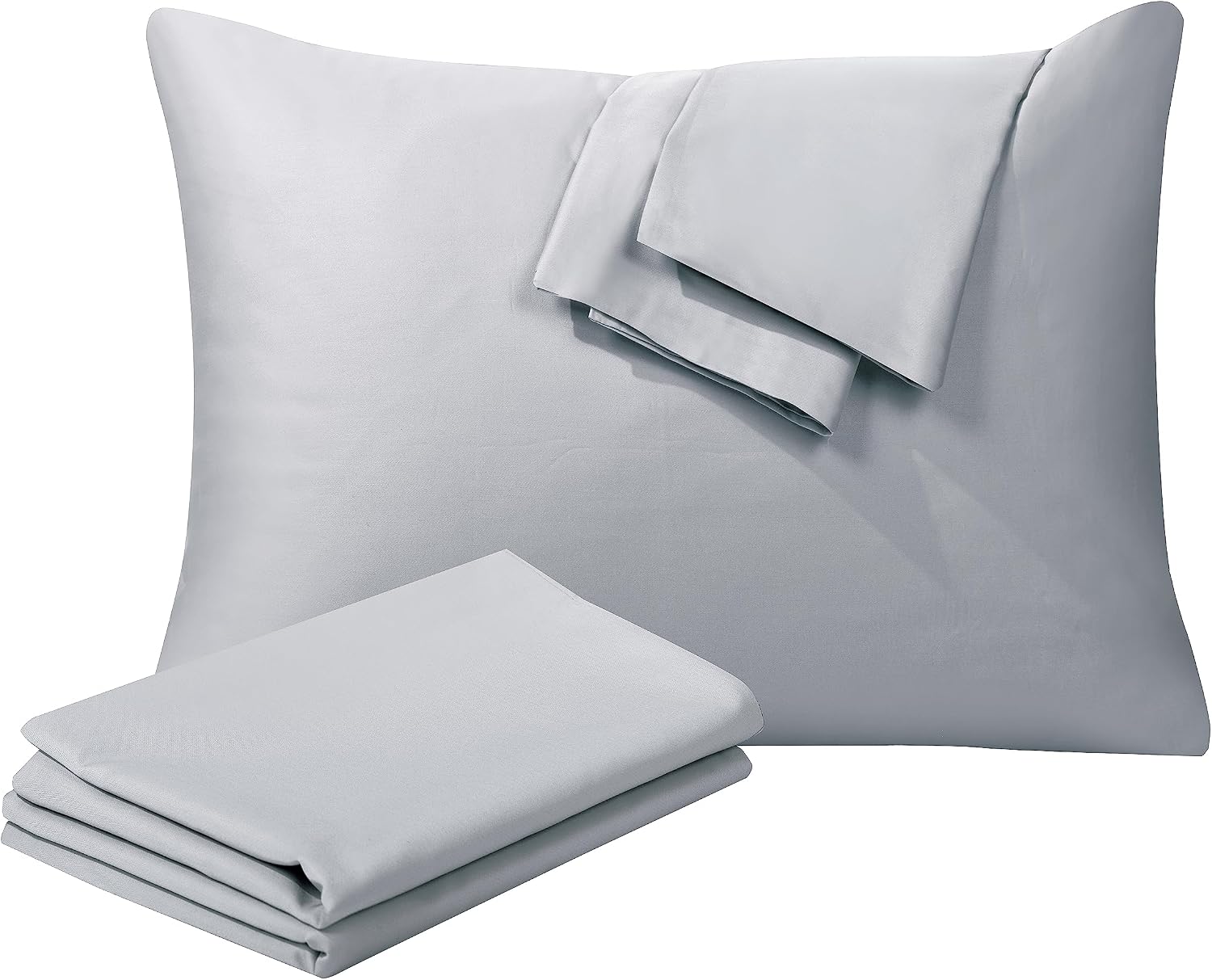 100% Egyptian Cotton Toddler Pillowcases Set of 4, 400 Thread Count Sateen Weave Small Pillow Protectors, Super Soft Breathable Zippered…