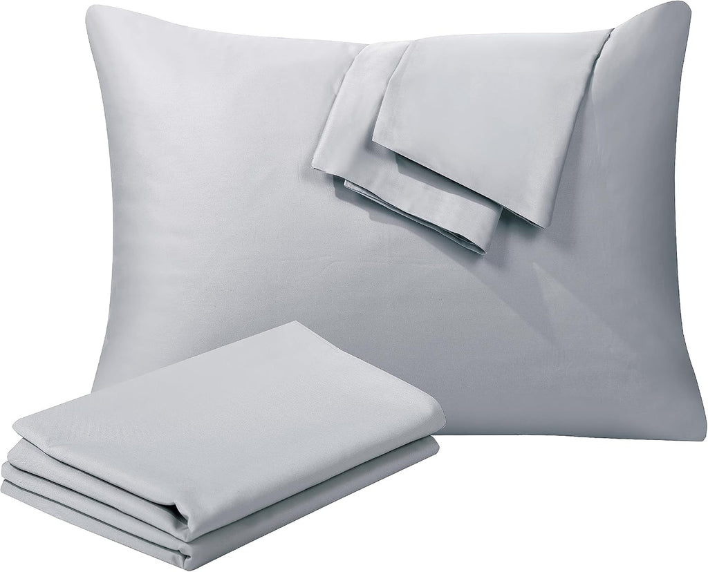 ShunjieHome 100% Egyptian Cotton Standard Pillow Protectors Set of 4, 400 Thread Count Sateen Weave Cooling Pillowcase, easy maintenance…