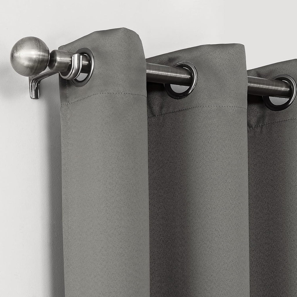 Sun Zero Nordic Theater Grade Extreme 100% Blackout Grommet Curtain Single Panel, 52" x 95", Gray