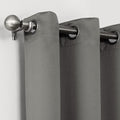 Sun Zero Nordic Theater Grade Extreme 100% Blackout Grommet Curtain Single Panel, 52" x 95", Gray