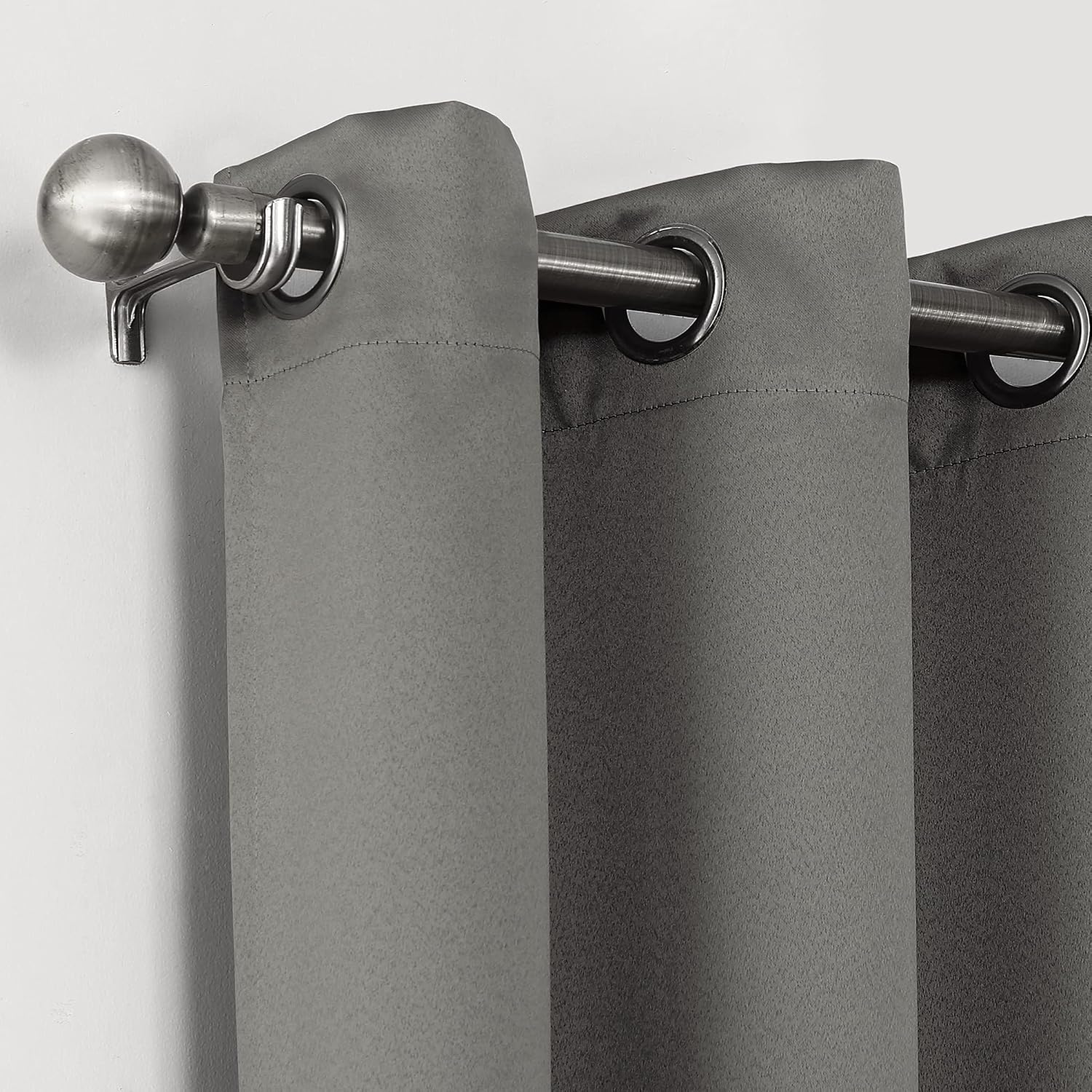 Sun Zero Nordic Theater Grade Extreme 100% Blackout Grommet Curtain Single Panel, 52" x 95", Gray