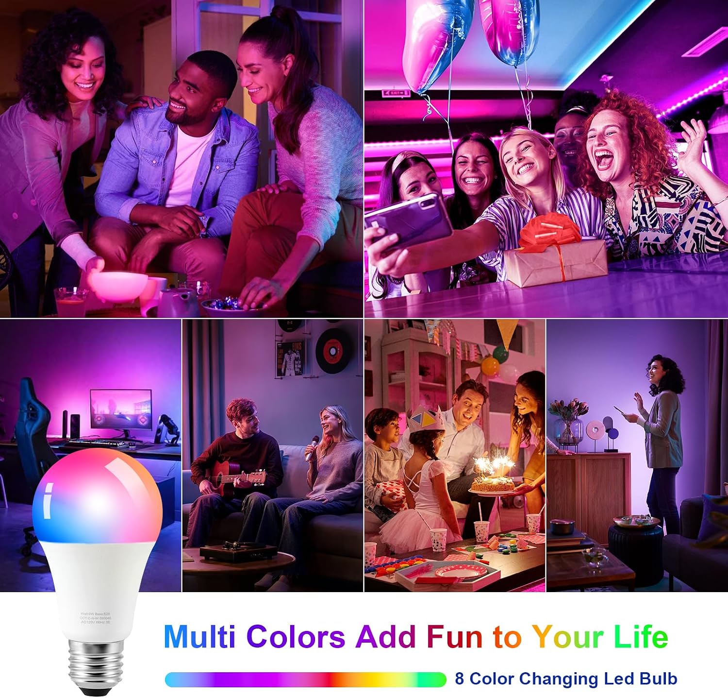 Ambimall 64'' Floor Lamps for Living Room with Remote Control and RGB + Stepless Dimmable Colors Temperature & Brightness, 9W Smart Bulb In…