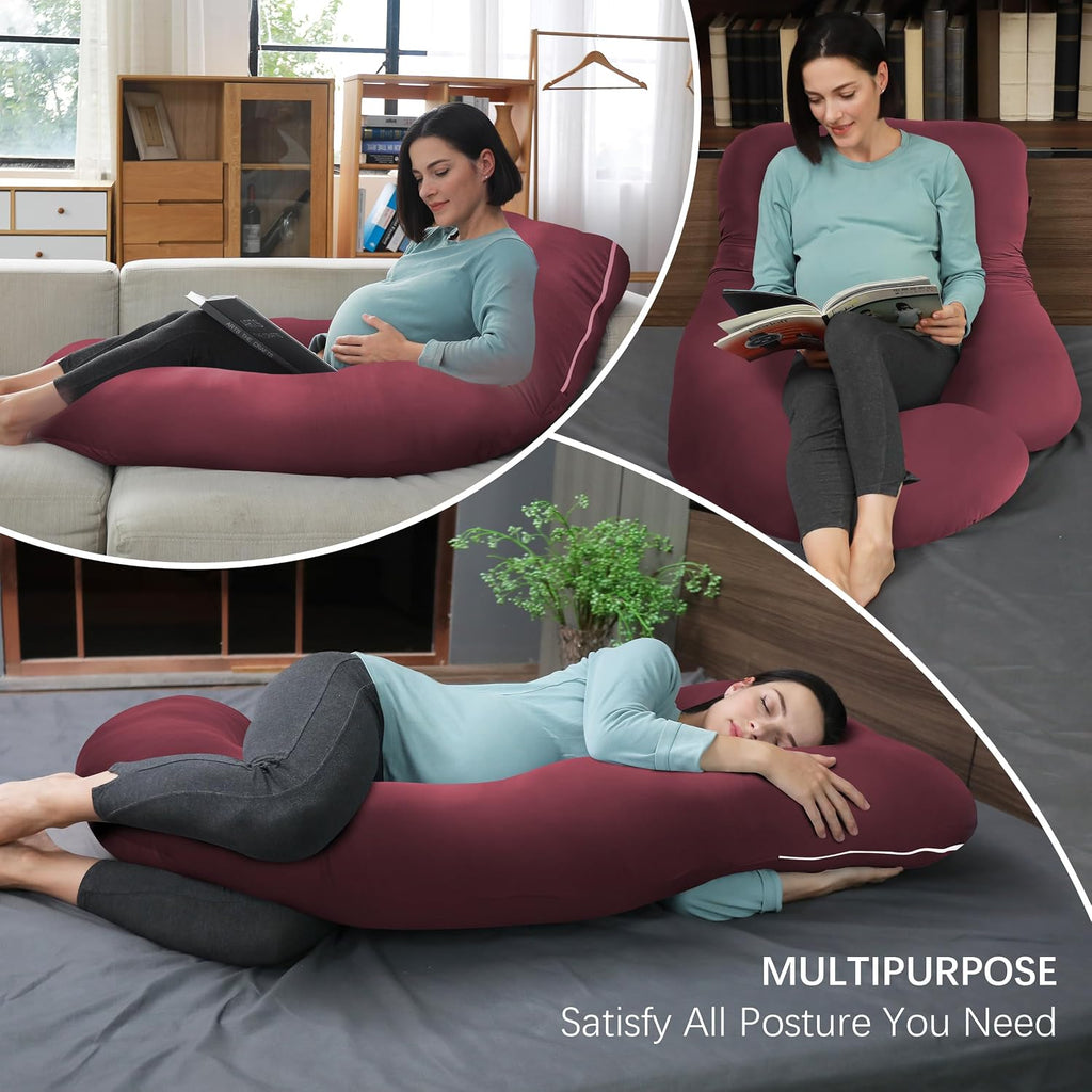 Moonpark MOON PARK Pregnancy Pillows for Sleeping - U Shaped Full Body Maternity Pillow with Removable Cover - Support for Back, Legs, Bell…
