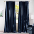 Nicetown Navy Blue Velvet 90 inch Curtains for Bedroom, Rod Pocket & Back Tab Room Darkening Luxury Window Treatments Thermal Drapes for Li…