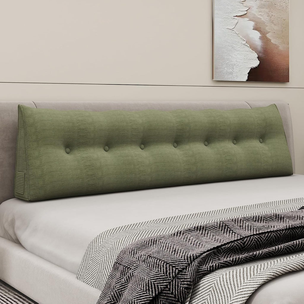 Wedge Pillow King Headboard for Sitting Up in Bed Rest Adult, Triangular Upholstered Stuffed Reading Pillow for Sofa Couch Back Cushions…