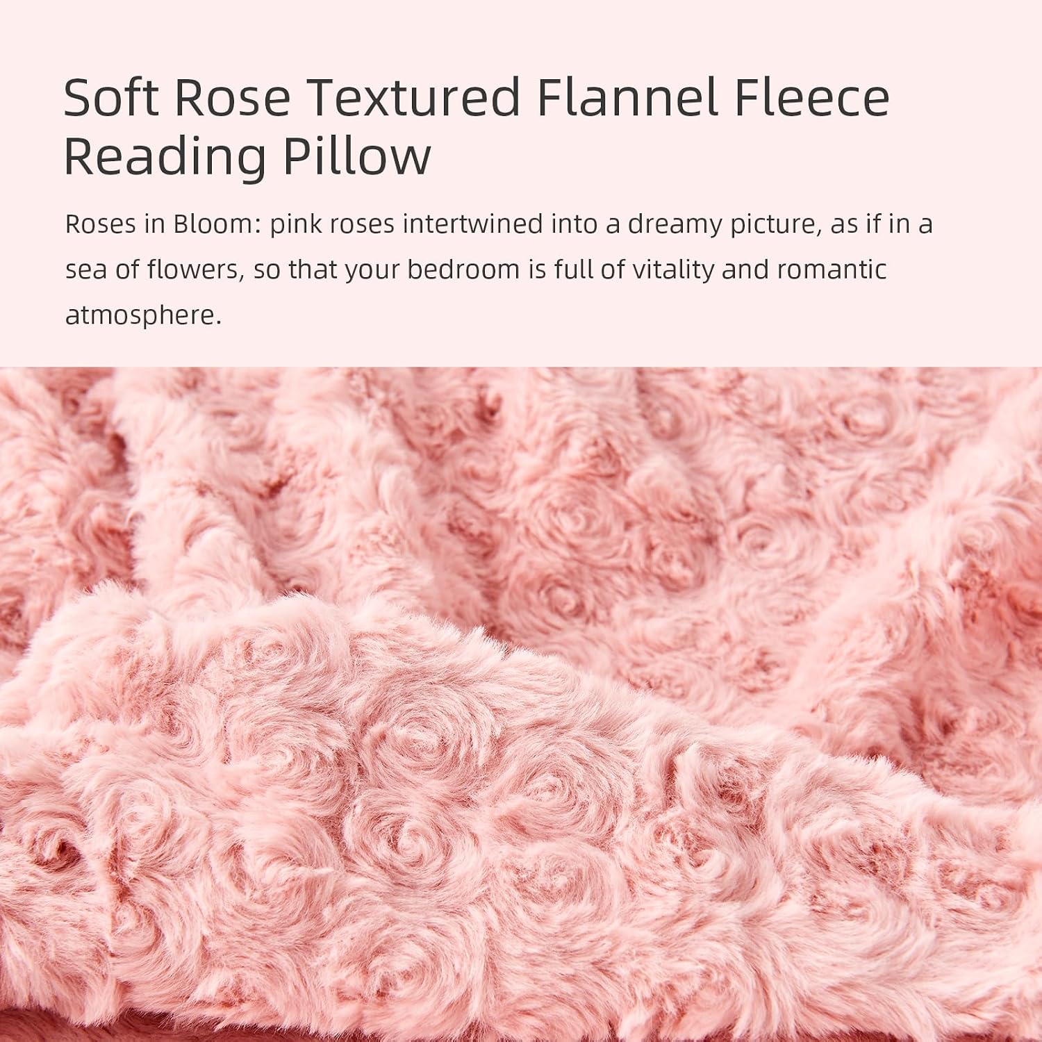 Reading Pillow, Rose Velvet Back Pillow with Arms for Bed Sitting Up, Bed Pillow for Adult Children, Backrest Pillows with Washable…