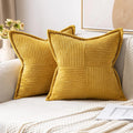 MIULEE Decorative Throw Pillow Covers for Couch Bed Livingroom 18x18 Inch Set of 2 Fall Mustard Yellow Boho Accent Throw Pllows Broadside…