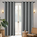 Joydeco Blackout Curtains 84 Inches Long 2 Panels Burg, Room Darkening Curtains for Bedroom, 100% Black Out Textured Thermal Drapes Privacy…