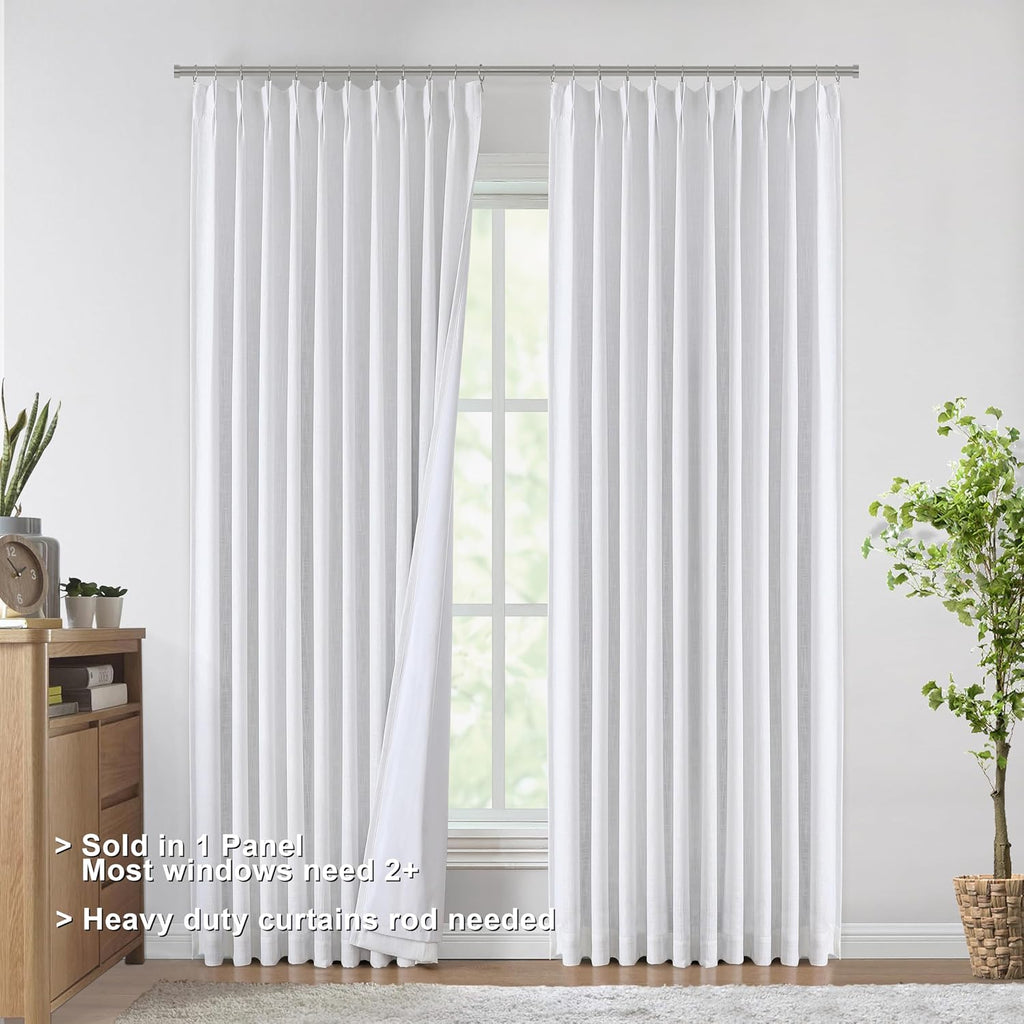VisionHome Vision Home White Pinch Pleated Full Blackout Curtains 60 inch Wide Thermal Insulated Window Panels 102 inch for Bedroom Living…