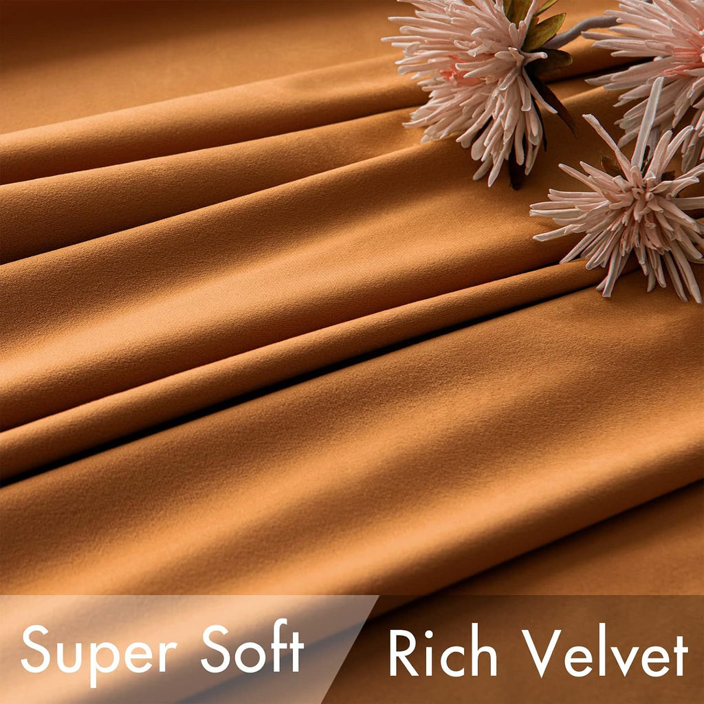 Miulee Velvet Curtains 96 inches 2 Panels - Luxury Blackout Curtains for Bedroom Living Room Thermal Insulated Super Soft Window Drapes Rod…