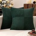 Miulee Army Green Decorative Throw Pillow Covers 18x18 Inch for Couch Bed Sofa Pack of 2 Boho Farmhouse Throw Pillows Soft Cross Corduroy P…