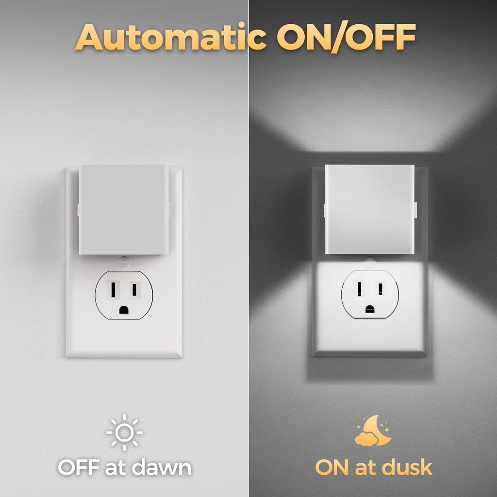 DORESshop LED Night Lights Plug into Wall [2 Pack], Plug in Nightlight, 3 Level Brightness Adjustable Night Light, Dusk to Dawn Sensor…