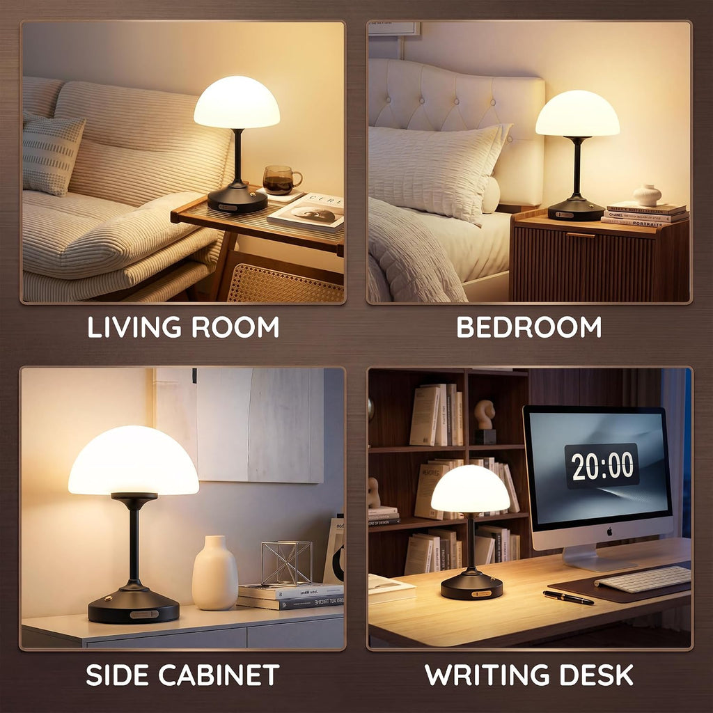Dawnwake Table Lamp Cordless Lamp for Bedroom, Small Bedside Desk Table Lamp,5000mAh Rechargeble Battery Operated Dimmable Table…