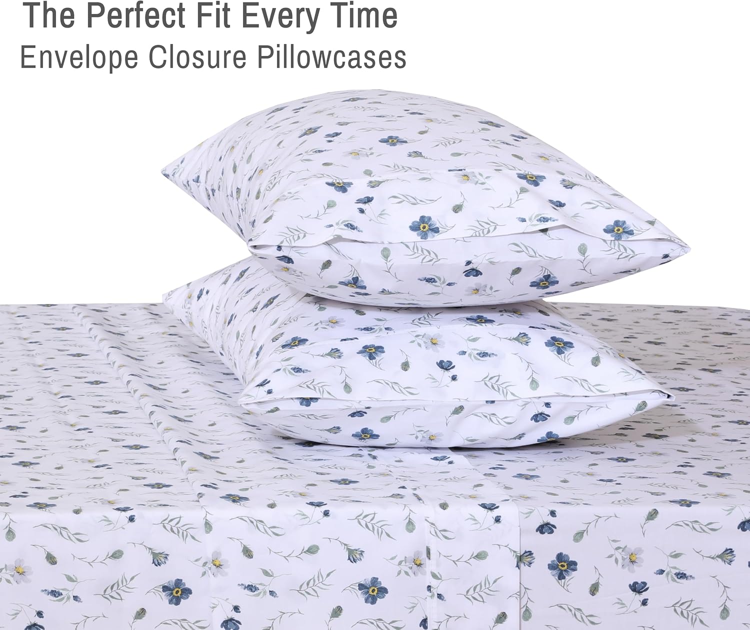 Ruvanti 100% Cotton Percale Sheets Queen Size 6 Piece Set, Cooling Bed Sheets for Hot Sleepers, Deep Pocket 16”, Breathable Lightweight & D…
