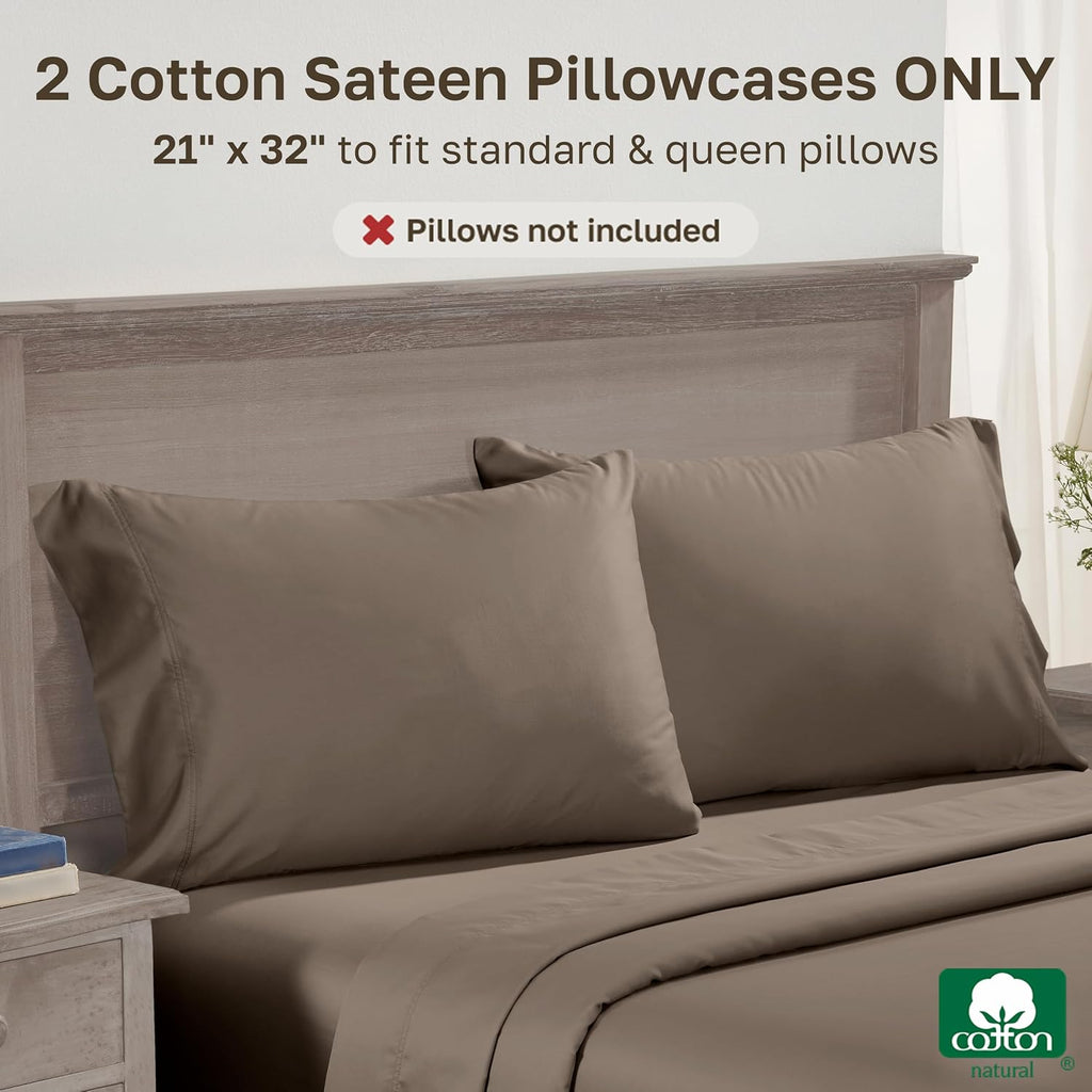 CaliforniaDesignDen California Design Den Luxuriously Soft 600 Thread Count, 100% Cotton Queen Pillowcases Set of 2, Crisp Standard Pillow…