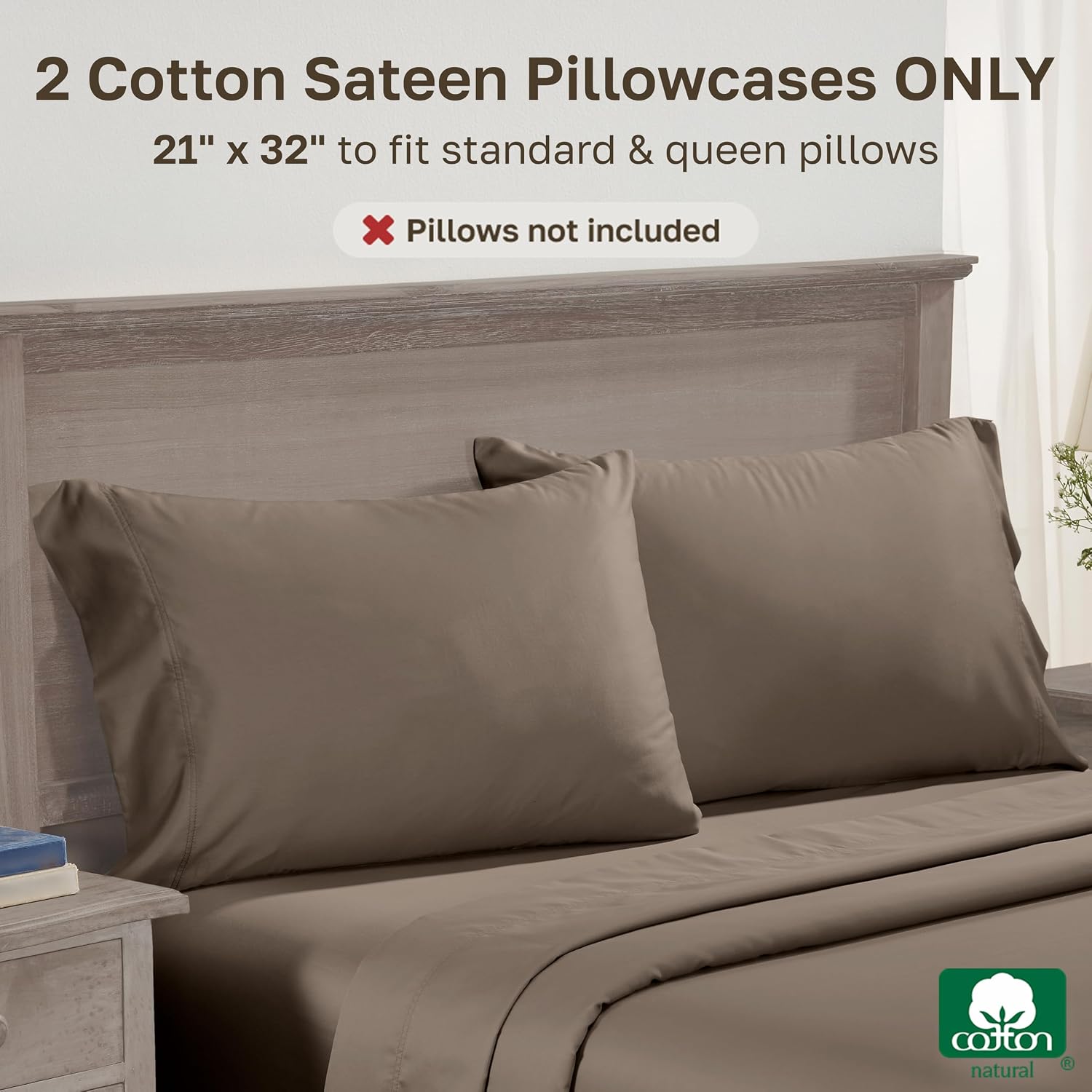 CaliforniaDesignDen California Design Den Luxuriously Soft 600 Thread Count, 100% Cotton Queen Pillowcases Set of 2, Crisp Standard Pillow…
