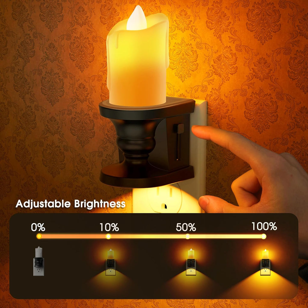 WelcometoBriigniteenjoyyourtimehere Briignite Flameless Candle Night Light, 2 Pack, Night Lights Plug into Wall, Candle Nightlight with Lig…