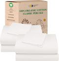 CaliforniaDesignDen California Design Den Pack of 2 Extra Long Twin Sheets Set - 100% Organic Cotton Bed Sheets, Crisp Percale Feel, Deep P…