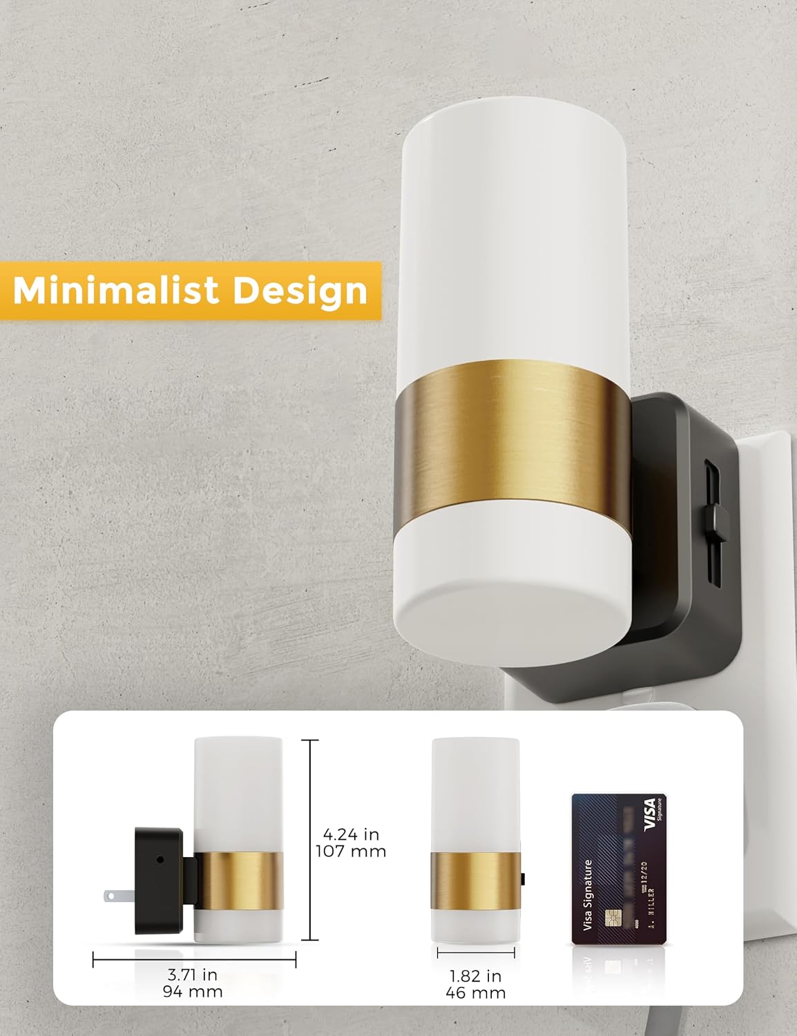 L LOHAS LED Dimmable Night Light 2 Pack, Dusk to Dawn Sensor, Support 0-100 Lumen Brightness Ajdustable, 3000K Soft White