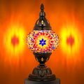 Marrakech Tiffany Lamp Turkish Table Lamps with Vintage Style, Handmade Moroccan Mosaic Lamp with Bronze Base Including LED Bulb for…