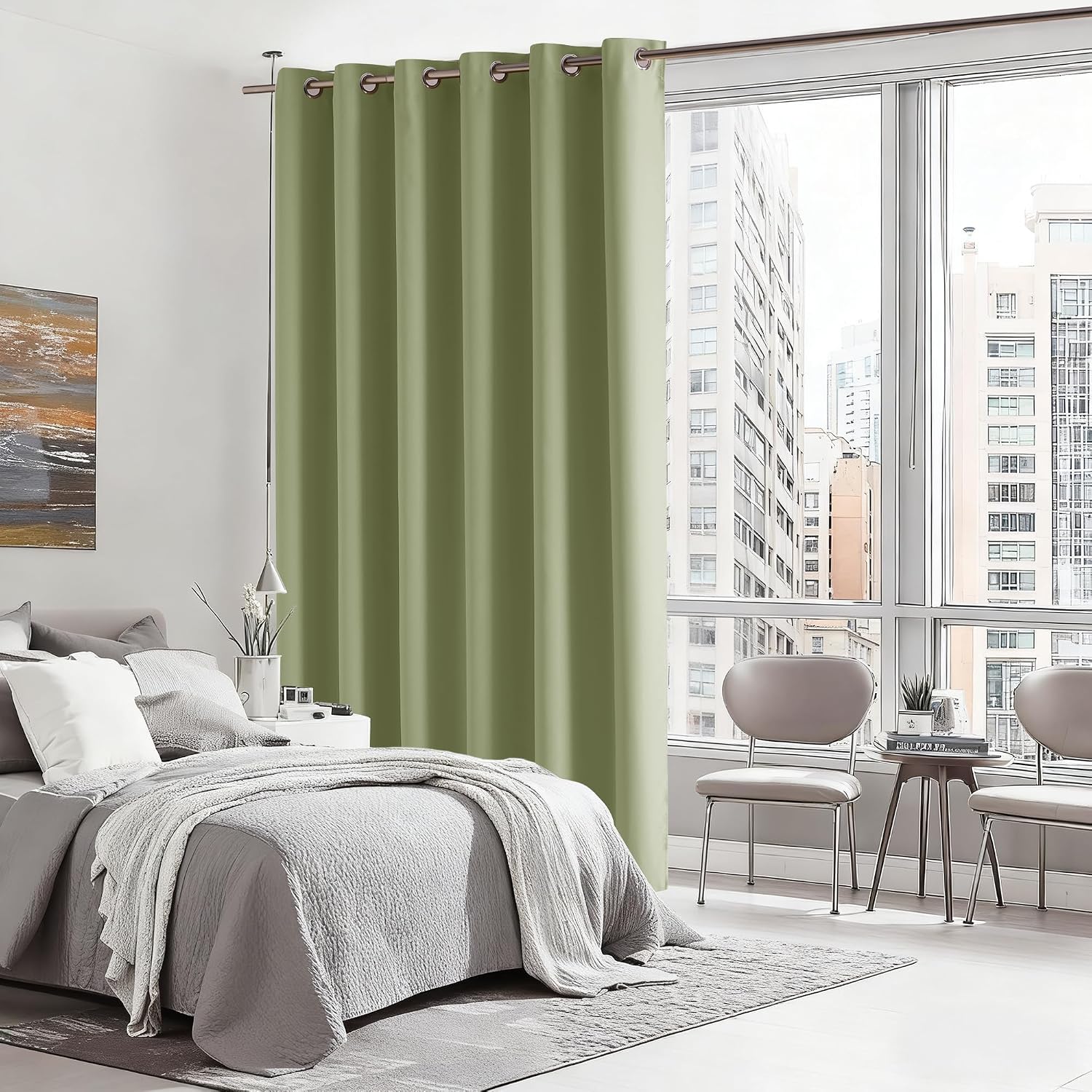 Rybhome RYB HOME Blackout Thermal Insulated Curtains, Portable Curtain for Sliding Glass Door/Storage/Space Room Divider, Large Window Trea…