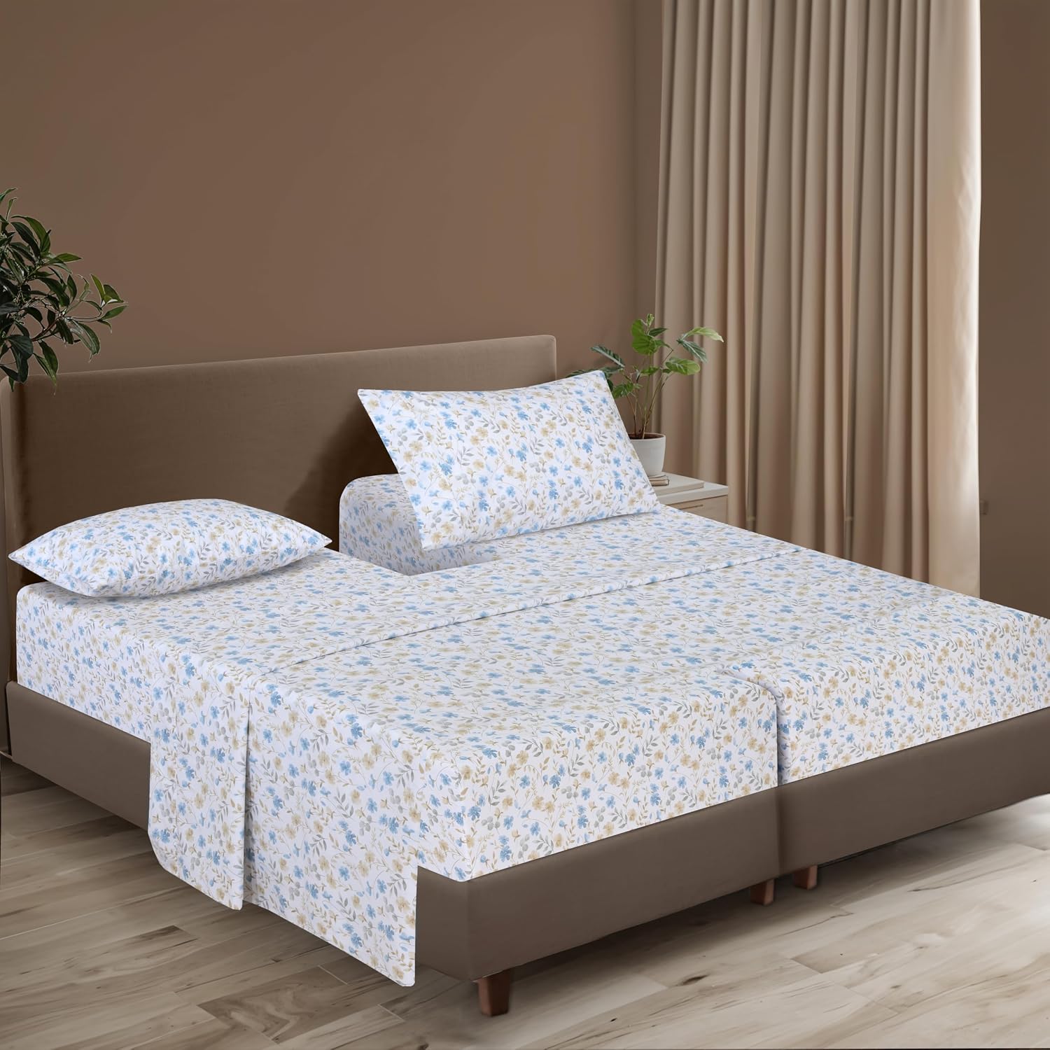 Zoyer 100% Cotton Sheets – Split King Size Percale Bedding, Cooling & Breathable, Durable with a Crisp, Soft & Comfortable Feel, 16" Deep P…