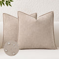 KevinTextile Kevin Textile Waterproof Decorative Pillow Covers Khaki 24x24 Inch Pack of 2 Soft Boucle Textured Euro Pillowcases Elegant Acc…