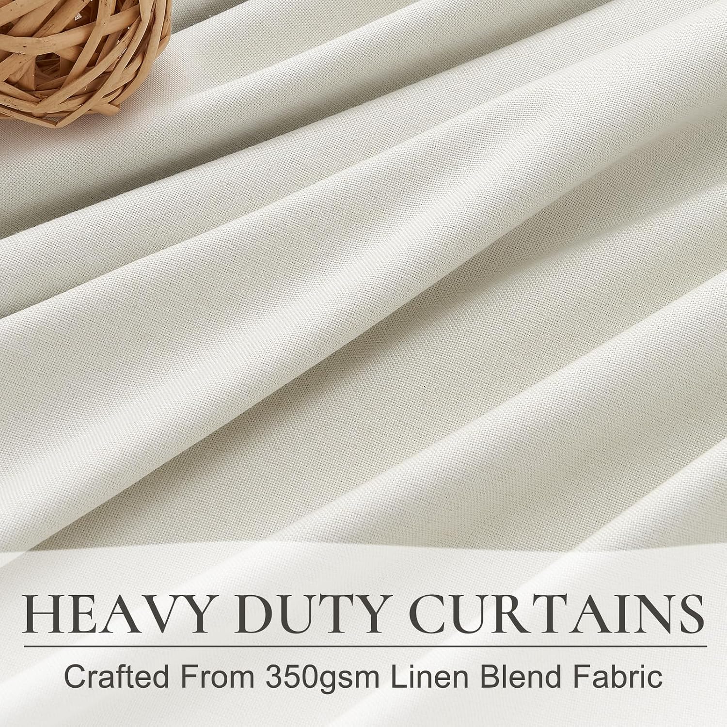 Qjmydeco Cute Blackout Curtains 70 Inches Extra Wide Linen 96 Inch Length for Living Room/Sliding Glass Door, Pleated Heavy Duty Thermal Dra…