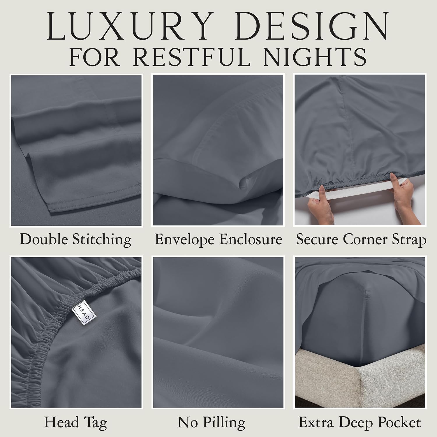 KARISSA MAE 6 Piece Pure Viscose from Bamboo California King Size Sheet Set | 100% FSC Certified | Luxuriously Soft | Cooling | 18" Deep…