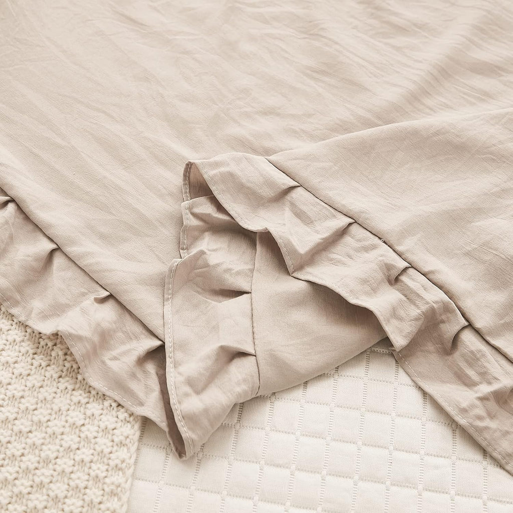 Merryword Taupe Body Pillow Cover 20x54inches Long Pillowcase Ruffled Pillowcases Shabby Chic Ruffled Fringe Decor Body Ruffled Pillow Sham…
