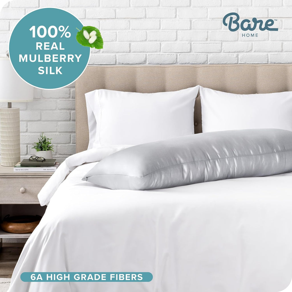 BareHome Bare Home 100% Mulberry Silk Pillowcase for Hair and Skin - Ultra 6A Grade 19 Momme Silk Pillow Case - Hidden Zipper - Breathable…