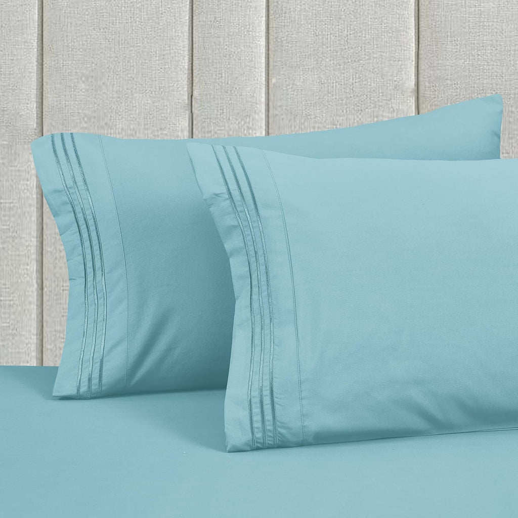 MocassiLuxuryBedding Mocassi Twin Size 4-Piece Bed Sheet Set - 1800 Hotel Quality Microfiber 18-24 Inches Extra Deep Pocket Fitted Sheet- L…