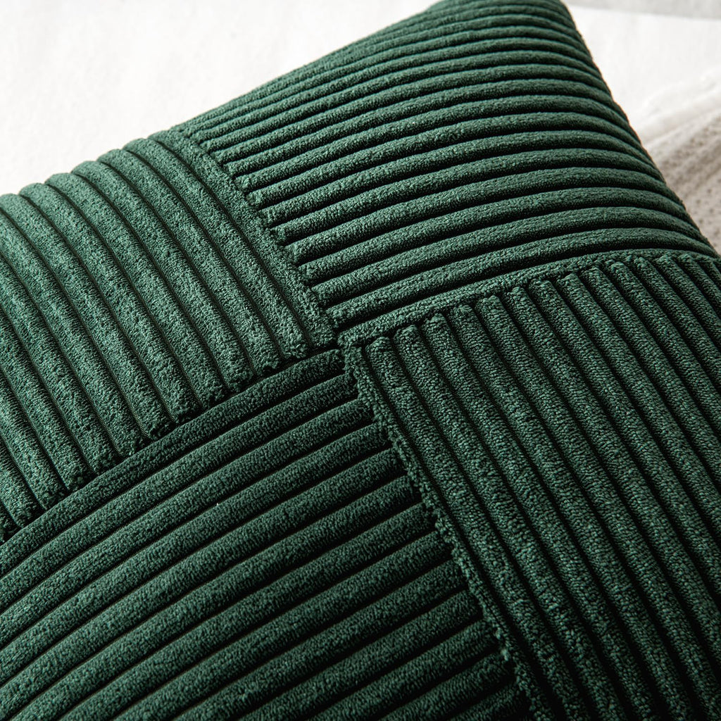 Miulee Army Green Decorative Throw Pillow Covers 18x18 Inch for Couch Bed Sofa Pack of 2 Boho Farmhouse Throw Pillows Soft Cross Corduroy P…