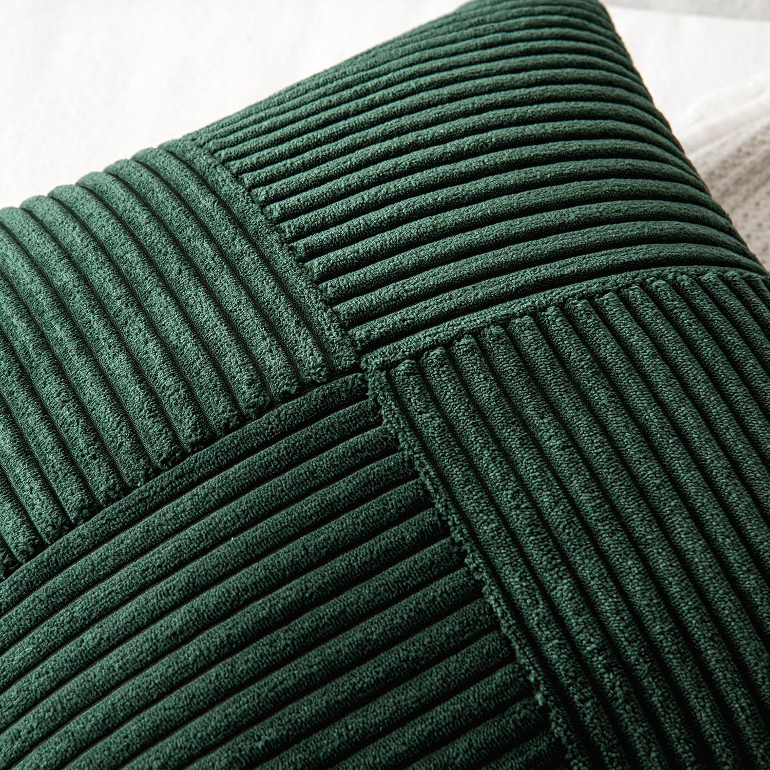 Miulee Army Green Decorative Throw Pillow Covers 18x18 Inch for Couch Bed Sofa Pack of 2 Boho Farmhouse Throw Pillows Soft Cross Corduroy P…
