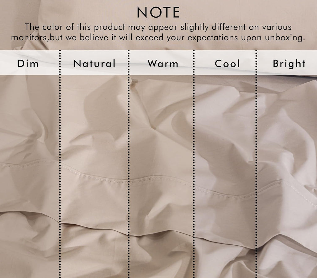 Zoyer 100% Cotton Sheets – Split King Size Percale Bedding, Cooling & Breathable, Durable with a Crisp, Soft & Comfortable Feel, 16" Deep P…
