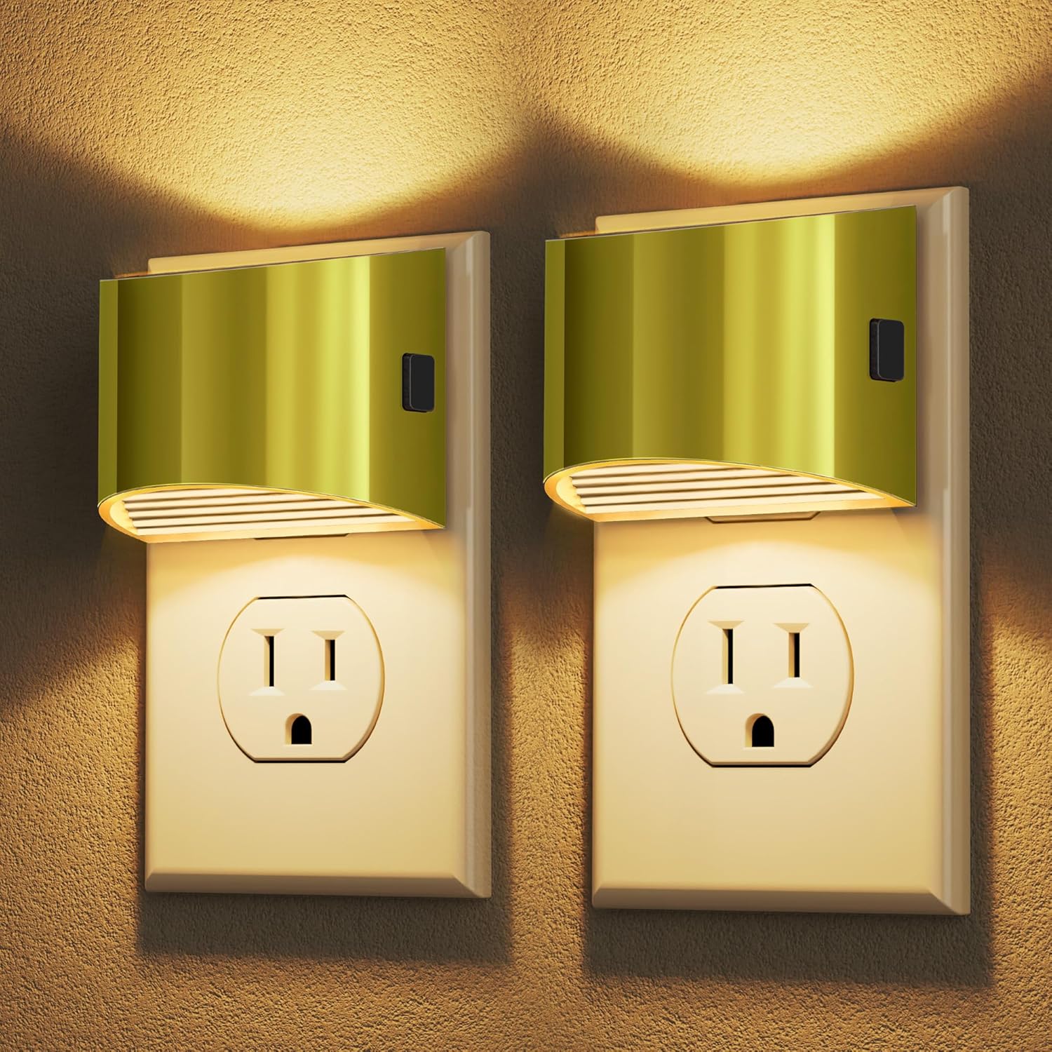DORESshop LED Night Light[2 Pack], Night Lights Plug into Wall, 3 Level Brightness Adjustable Plug in Night Light, Dusk to Dawn Sensor…