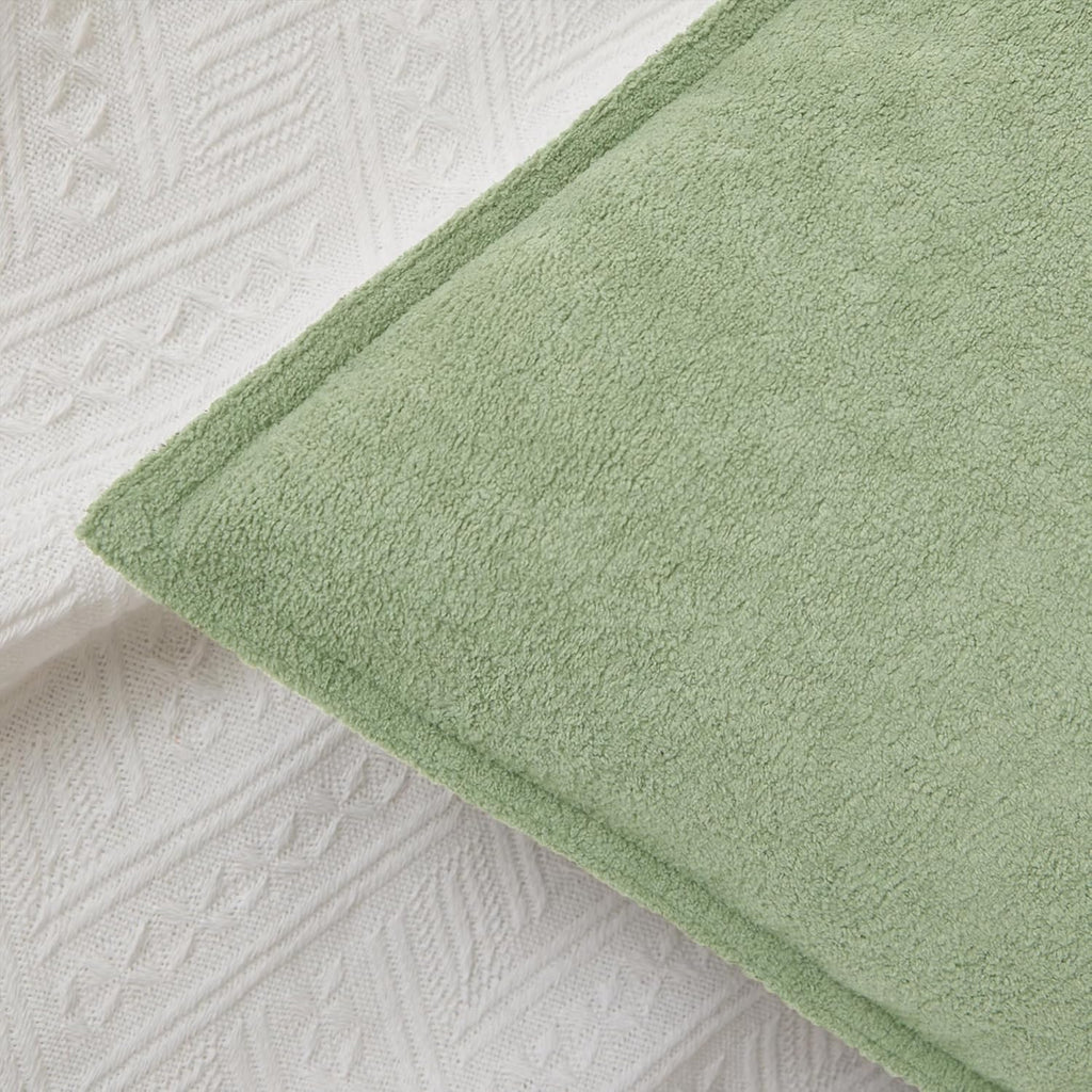 KevinTextile Kevin Textile Spring Waterproof Decorative Pillow Covers Sage Green 18x18 Inch Pack of 2 Soft Boucle Textured Throw Pillowcase…