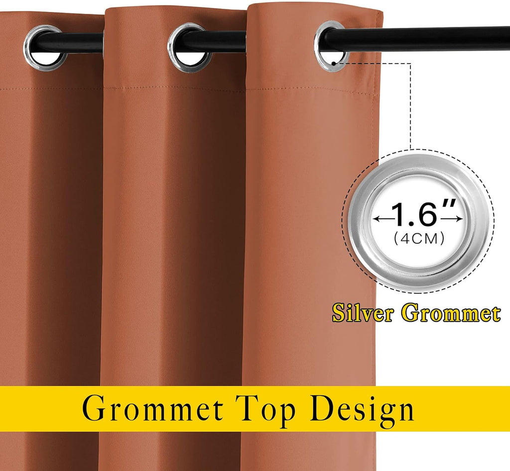 Nicetown Light Blocking Curtains Extra Long 120" - Grommet Room Darkening Thermal Insulated Solid Window Drapes for Bedroom/Living Room, Bu…