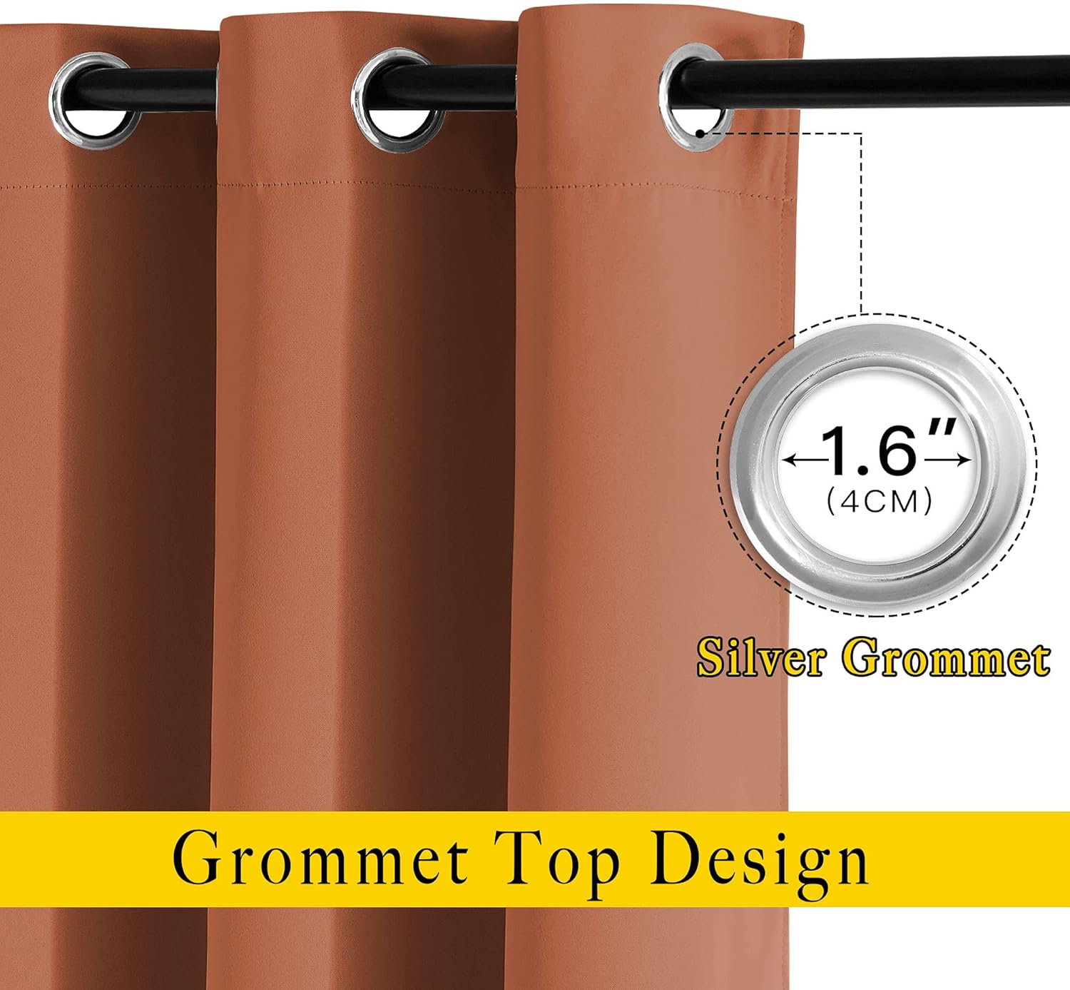 Nicetown Light Blocking Curtains Extra Long 120" - Grommet Room Darkening Thermal Insulated Solid Window Drapes for Bedroom/Living Room, Bu…