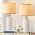 Reaketon 20" Small Ceramic Table Lamps for Bedroom Set of 2, Modern Table Lamps for Night Stands, Living Room, Home Office and Hallways…