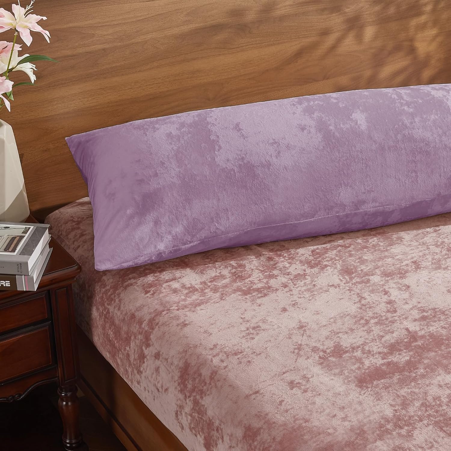 BEDELITE Velvet Body Pillow Cover with Zipper, Soft and Plush 20x54 Long Pillow Case, Velvety Smooth and Cozy Body Pillow Pillowcase for…
