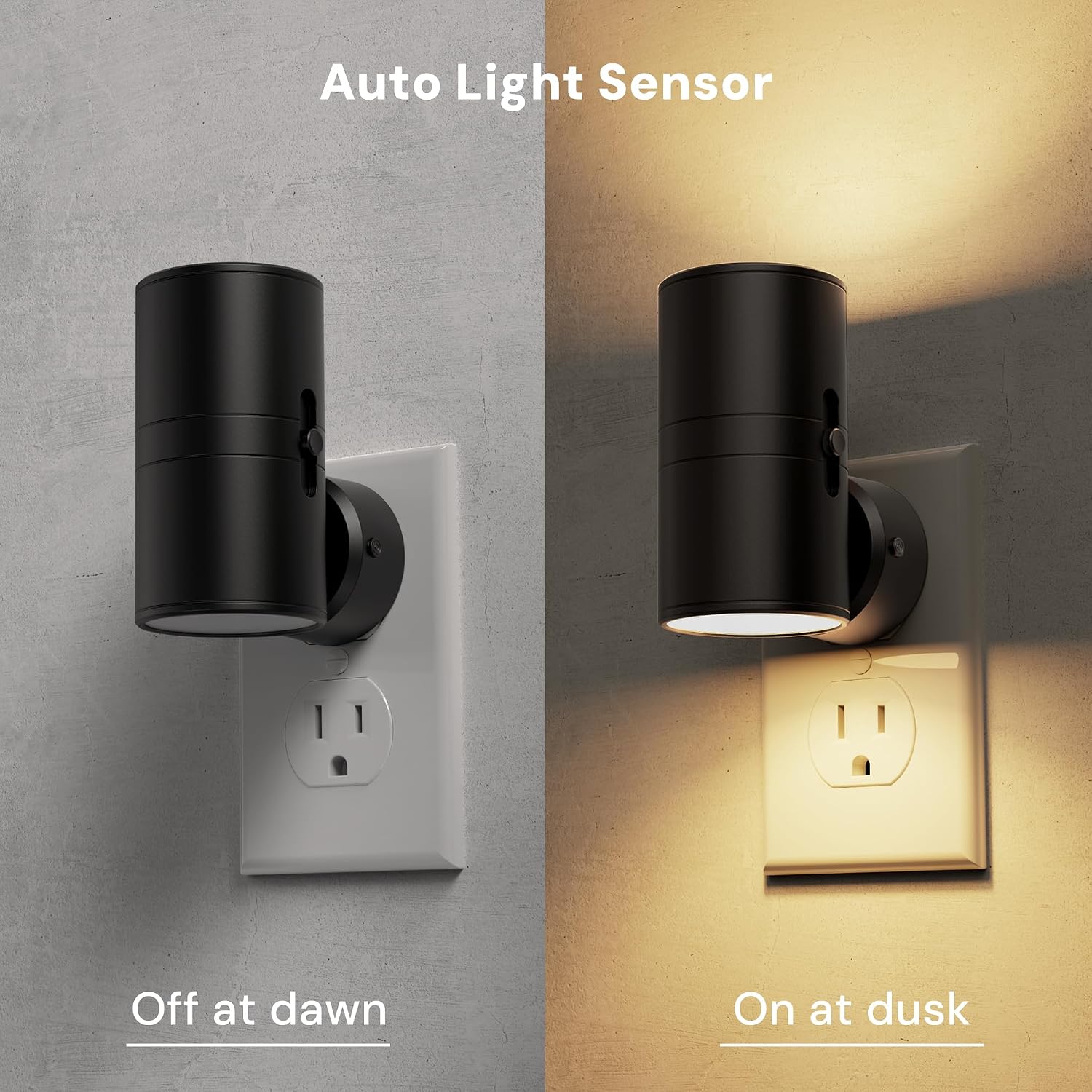 L LOHAS LED Night Light, Night Lights Plug into Wall with 5 Colors, Dusk to Dawn Sensor, 330° Rotating LED Nightlight Plug In for Kids…