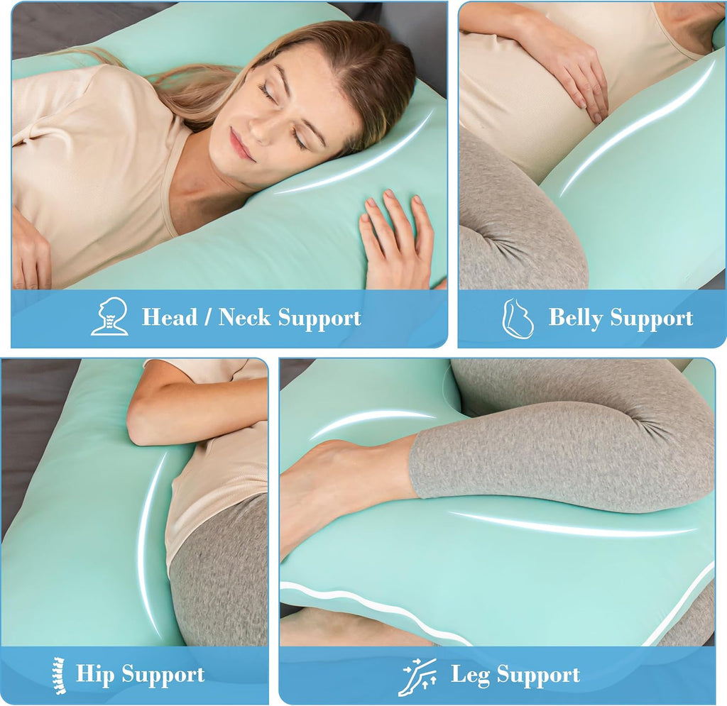 Cute Castle Cooling Cover Pregnancy Pillows, Soft U-Shape Maternity Pillow with Removable Cover - Full Body Pillows for Adults Sleeping…