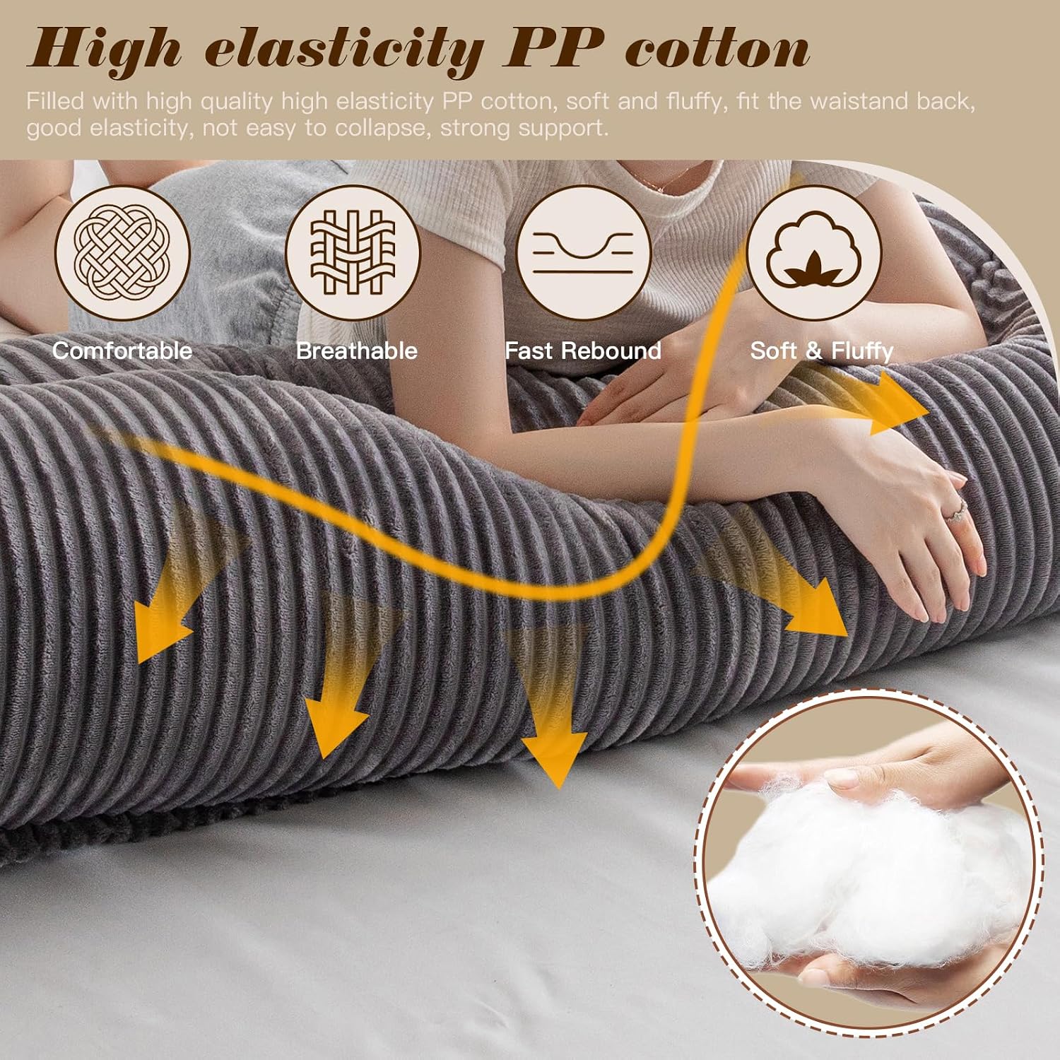 Large Triangular Headboard Wedge Bed Rest Reading Pillow Backrest Positioning Support Bolster Cushion with Removable Cover (Grey, King…